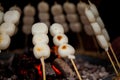 Mitarashi Dango on Fire Royalty Free Stock Photo
