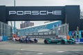 Mitch Evans 20 of Jaguar Racing Team driving Formula E car during 2021 ABB Formula E World Championship New York E-Prix race 10 Royalty Free Stock Photo