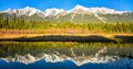 Mitchell Mountain Range reflected in Dog Lake Kootenay National Royalty Free Stock Photo