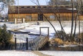 Mitchell Prehistoric Indian Village in Winter snow, SD