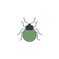 Mite flat icon. Colorful illustration of mite. Vector on white background cartoon style