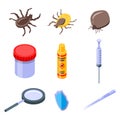 Mite icons set, isometric style Royalty Free Stock Photo