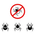 Mite insect icons set