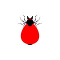 Mite isolated. Encephalitic red tick. Vector illustration Royalty Free Stock Photo