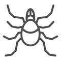 Mite line icon, Insects concept, acarus sign on white background, tick icon in outline style for mobile concept and web Royalty Free Stock Photo