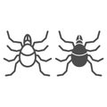 Mite line and solid icon, Insects concept, acarus sign on white background, tick icon in outline style for mobile