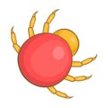 Mite parasite icon, cartoon style
