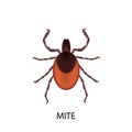 Mite parasites. vector illustration isolated on white background. Mite spider. Mite allergy. Mite epidemic.