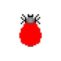 Mite pixel art. 8 bit Encephalitic red tick pixelated Royalty Free Stock Photo