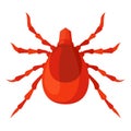 Mite red icon, insect and parasite symbol