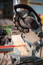 Miter Saw on a construction site Royalty Free Stock Photo