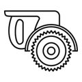 Miter saw icon, outline style