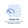 Mitigate risk light blue concept icon Royalty Free Stock Photo