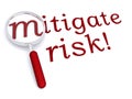 Mitigate risk with magnifiying glass Royalty Free Stock Photo