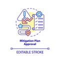 Mitigation plan approval concept icon Royalty Free Stock Photo