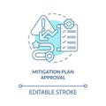 Mitigation plan approval turquoise concept icon Royalty Free Stock Photo