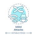 MitM attacks soft blue concept icon Royalty Free Stock Photo