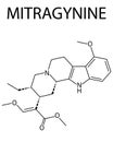 Mitragynine molecule. Skeletal formula.