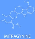 Mitragynine molecule. Skeletal formula.