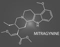 Mitragynine molecule. Skeletal formula.