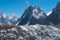 Mitre mountain peak view from K2 base camp trekking route surrounded by Karakoram mountains range, Gilgit Baltistan, Pakistan Royalty Free Stock Photo