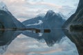 Mitre Peak at sunset. Milford Sound. Royalty Free Stock Photo