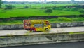 Boyolali Indonesia January 23 2022 Mitsubishi Canter driving fast on the higway