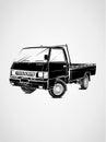 Mitsubishi colt l300 sillouhette vector illustration