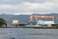 Mitsubishi Heavy Industries shipyard facility in Nagasaki Bay