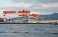 Mitsubishi Heavy Industries shipyard facility in Nagasaki Bay