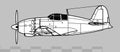 Mitsubishi J2M Raiden, Jack. Vector drawing of Imperial Japanese Navy fighter aircraft.