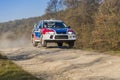 Mitsubishi Lancer Evo IV competes at the annual Rally Galicia