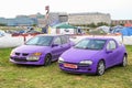 Mitsubishi Lancer IX and Opel Tigra A Royalty Free Stock Photo