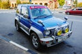 Mitsubishi Pajero car on a city street.