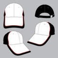 Baseball Cap Design Vector White / Black Royalty Free Stock Photo
