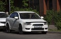 Mitsubishi white car. Royalty Free Stock Photo