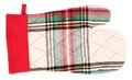 Mitt oven glove beige green red plaid Royalty Free Stock Photo