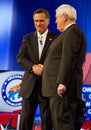 Mitt Romney and Newt Gingrich at GOP Debate 2012 Royalty Free Stock Photo