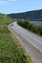 almost empty road along the Mosel near LÃÂ¶snich Royalty Free Stock Photo