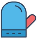 Mitten Isolated Vector icon which can be easily modified or edit Royalty Free Stock Photo