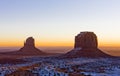 The Mitten and Merrick Butte during sunrise, Monument Valley Nat Royalty Free Stock Photo