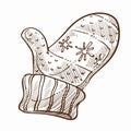 Mitten to wear in cold winter seasons isolated icon