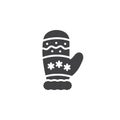 Mitten, Winter Glove icon vector, filled flat sign, solid pictogram isolated on white, logo illustration