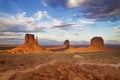 The Mittens and Merrick Butte at Dusk Royalty Free Stock Photo