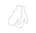 Mittens, winter accessory, cold protection one line art. Continuous line drawing of new year holidays, christmas