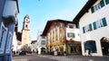 Mittenwald, Germany - April 10,2023 : overview of the old town of Mittenwald