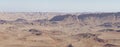 Mitzpe Ramon dry canyon landscape in the Negev desert of Israel.