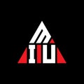 MIU triangle letter logo design with triangle shape. MIU triangle logo design monogram. MIU triangle vector logo template with red Royalty Free Stock Photo
