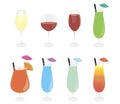 Mix of alcohol cocktail set Royalty Free Stock Photo