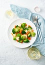 Mix of boiled vegetables. Broccoli, carrots, cauliflower. Steamed vegetables for low-calorie diet Royalty Free Stock Photo